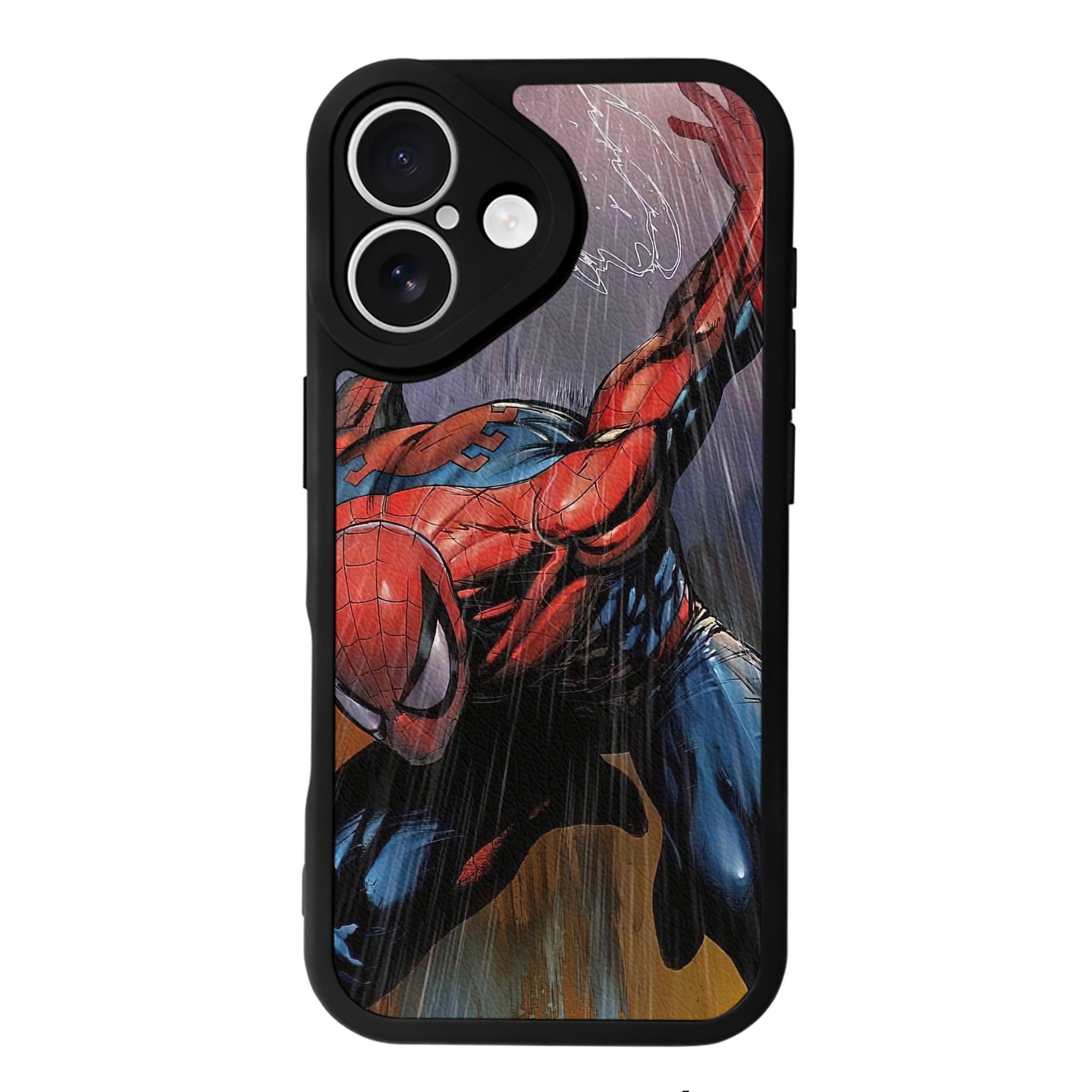 （画像用） Spider Man スパイダーマン 【iPhone 16シリーズ対応】シリコンスマホケース（レザー調） 材質：シリコン